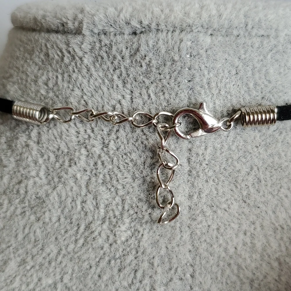 Mens Faith brass anchor charm black suede necklace - Picture 4 of 4